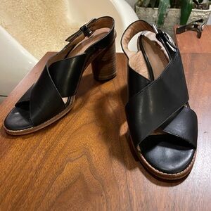 Madewell Ruthie Crisscross Leather Heel Sandal
